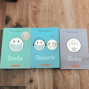 3 Pack books (Smile, Sisters, and Guts)